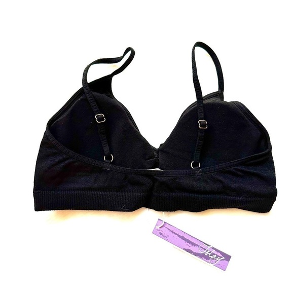 Islay Black USA Made Padded Bralette Pullover Ribbed Band - Picture 2 of 8